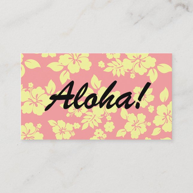 Tarjeta De Visita Hawaiian en colores pastel (Reverso)