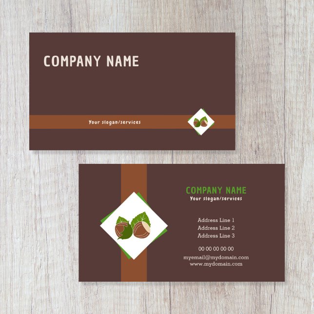 Tarjeta de visita Hazelnut & Brown (Hazelnuts Business Card)