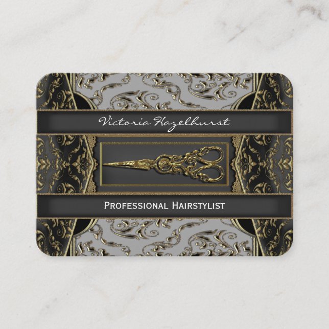 Tarjeta De Visita Hazlehurst escarpado Antiqued Scissors al (Anverso)