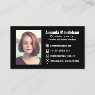 Tarjeta De Visita Headshot e iconos sociales de los medios