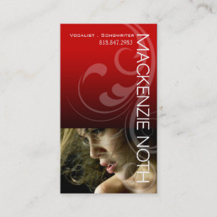 Tarjeta De Visita Headshot para el cantante del compositor del