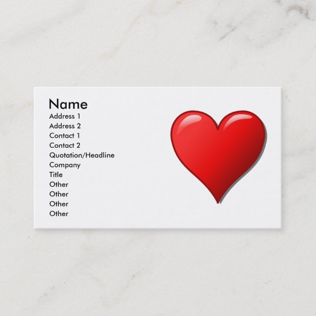 Tarjeta de visita Heart (Anverso)