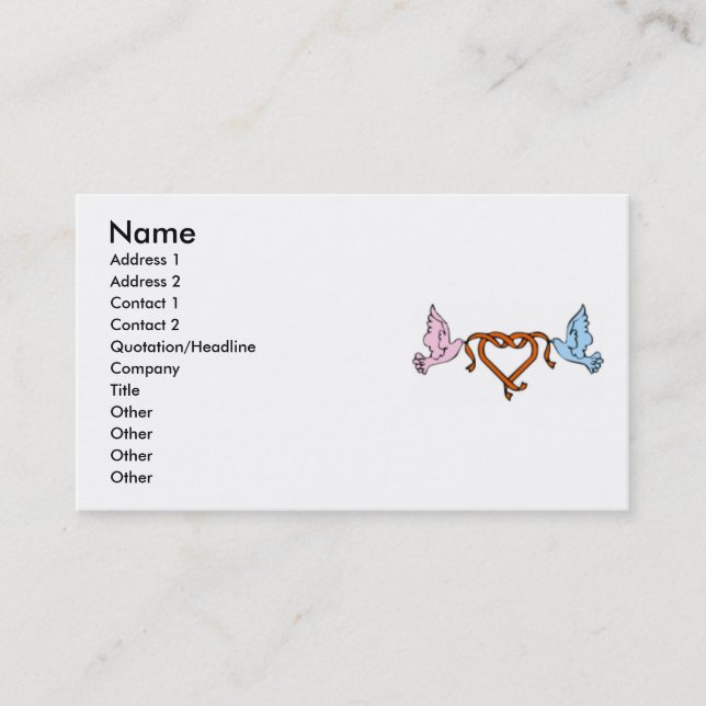 Tarjeta de visita Heart (Anverso)