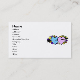 Tarjeta de visita Heart & Flowers