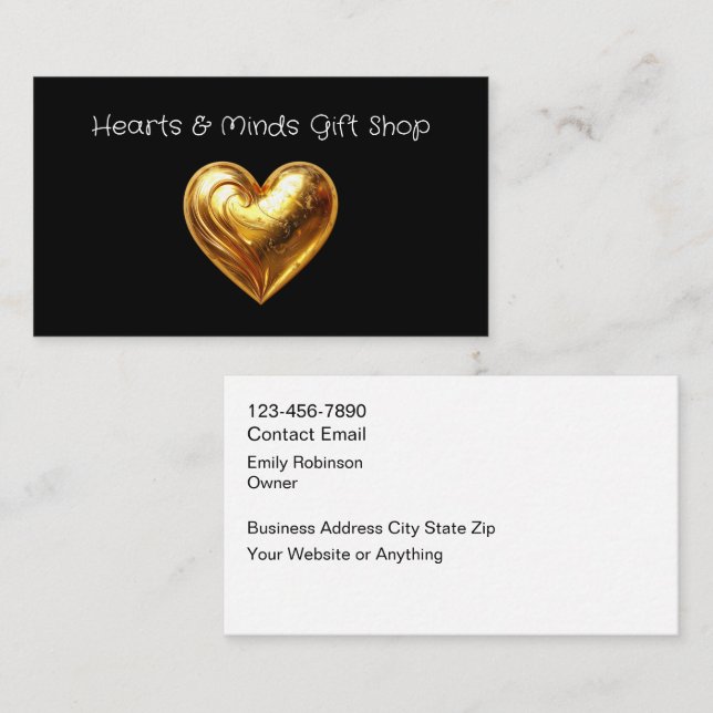 Tarjeta De Visita Heart Gift And Crafts Shop Business Cards (Anverso / Reverso)
