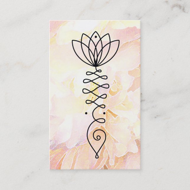 Tarjeta De Visita *~* Heart Lotus Peony Flor Floral Reiki Yoga (Anverso)