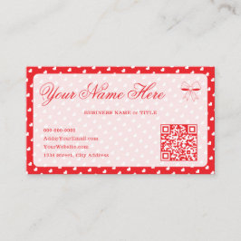 Tarjeta De Visita Hearts Happy Valentine’s Day Modern Love Pattern