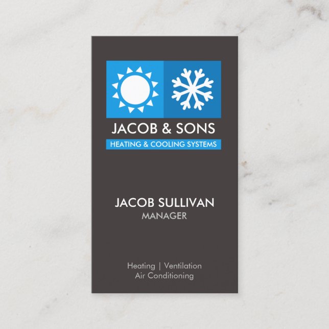 Tarjeta De Visita Heating Ventilation Air Conditioning Cooling Busin (Anverso)