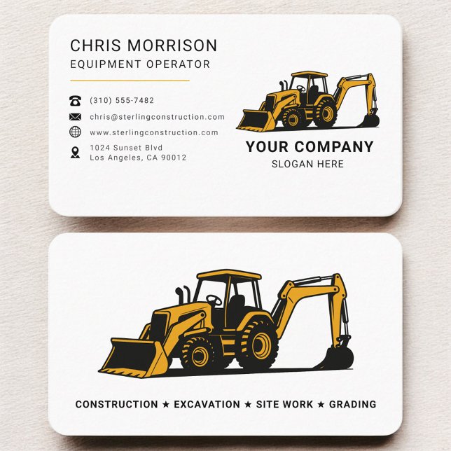 Tarjeta De Visita Heavy Equipment Construction (Subido por el creador)