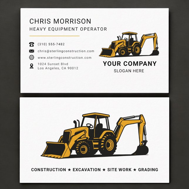 Tarjeta De Visita Heavy Equipment Operator Professional (Subido por el creador)