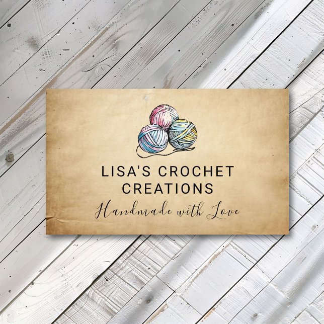 Tarjeta De Visita Hecha a mano con amor Crochet Yarn Balls Small (Subido por el creador)