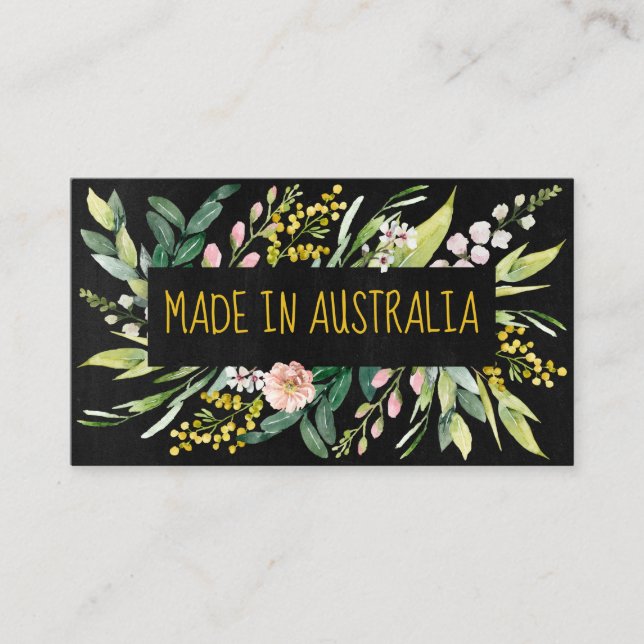 Tarjeta De Visita Hecha En Australia Flores Nativas (Anverso)