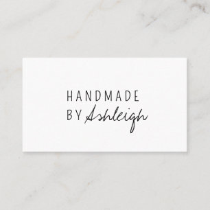 Tarjeta De Visita Hecho a mano moderno con amor letra simple