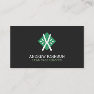 Tarjeta De Visita Hedge Shears Deja el logotipo Lawn Mowing Business