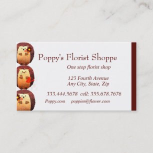 Tarjeta De Visita Hedgehog Florist Flower Shop