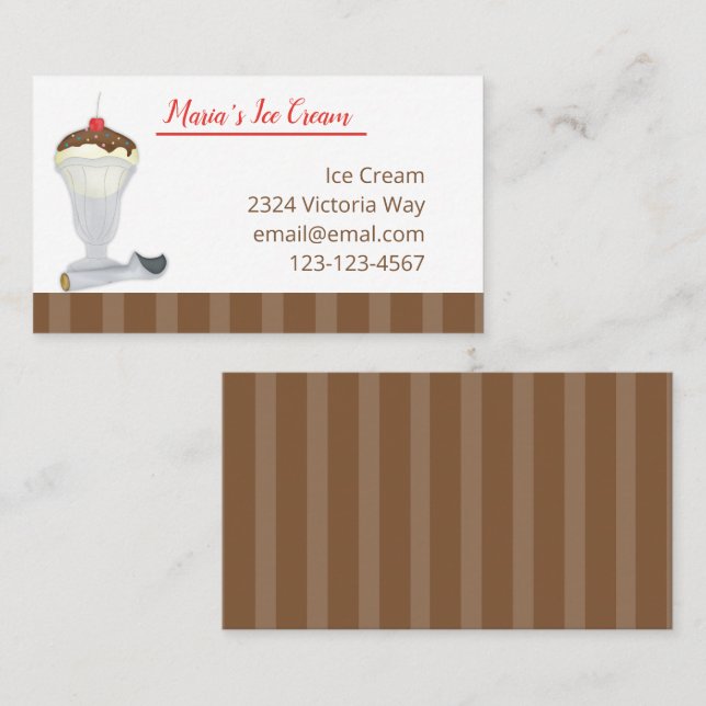 Tarjeta De Visita Helado  (Anverso / Reverso)