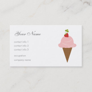 Tarjeta De Visita Helado de fresa