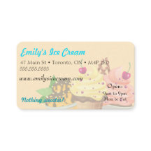 Tarjeta de visita, helado decorativo