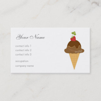 Tarjeta De Visita Helado - fresa y chocolate