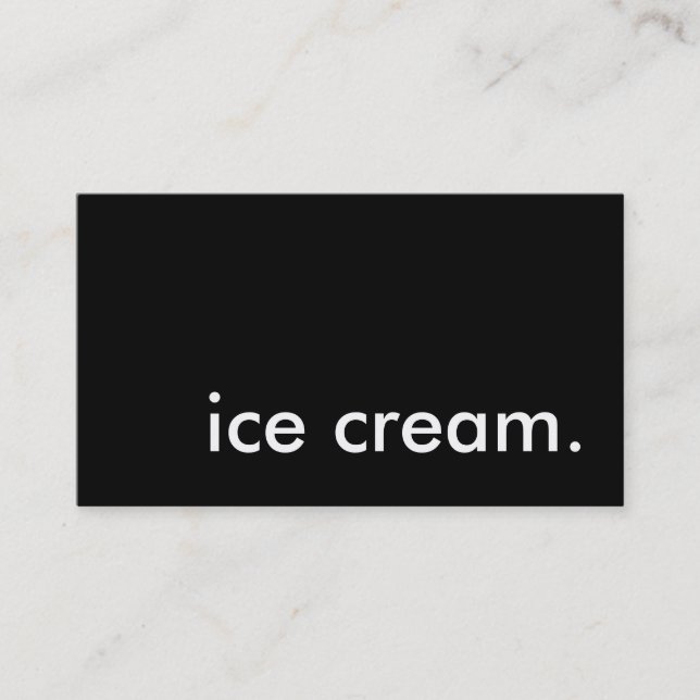 Tarjeta De Visita helado. (personalizable de color) (Anverso)