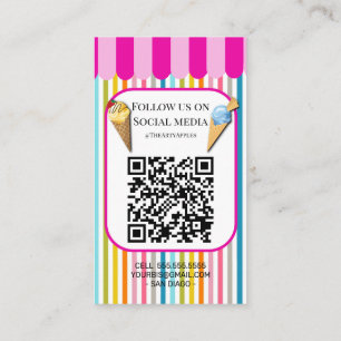 Tarjeta De Visita helado salón van fiesta tienda evento food van