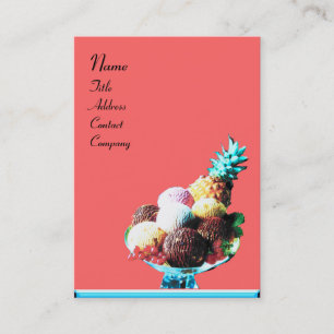Tarjeta De Visita HELADO - TIENDA DE POSTRES,azul rosa negro