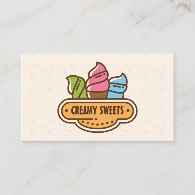 Tarjeta De Visita Helados de Crema (Anverso)