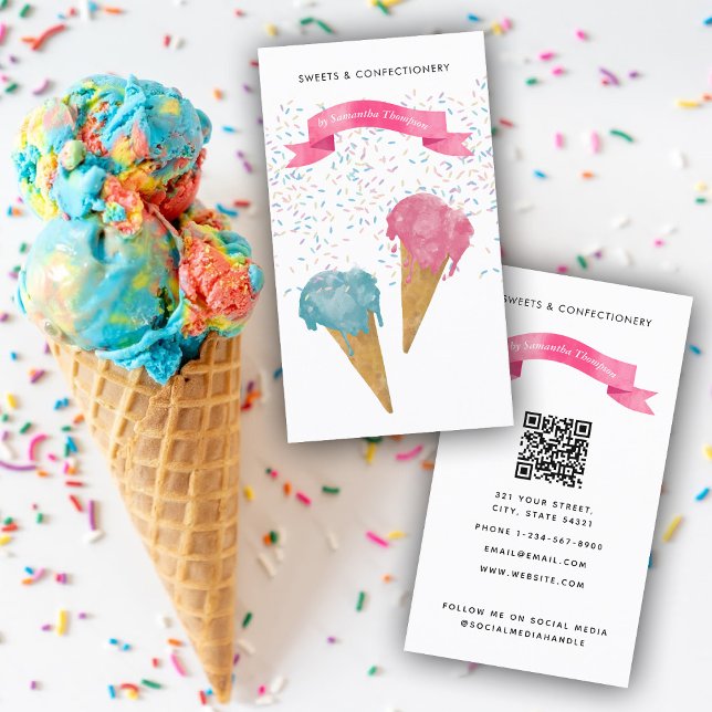 Tarjeta De Visita Helados y rociadores Pastelería Pastelería Panader (Subido por el creador)