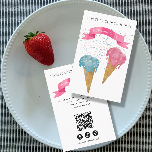 Tarjeta De Visita Helados y rociadores Pastelería Pastelería Panader (Subido por el creador)