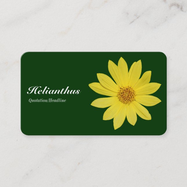 Tarjeta De Visita Helianthus - Verde oscuro (Anverso)
