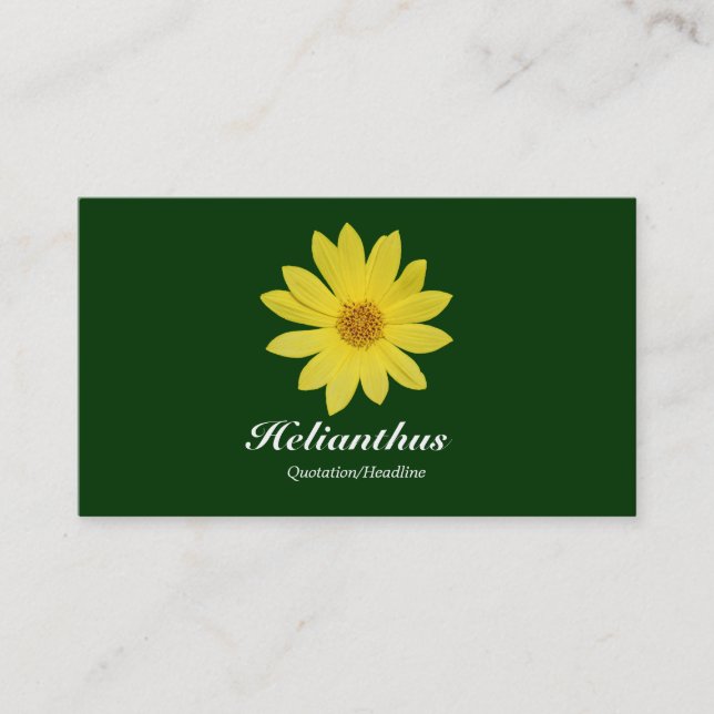 Tarjeta De Visita Helianthus - Verde oscuro (Anverso)