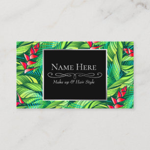 Tarjeta De Visita Heliconia floral tropical