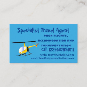 Tarjeta De Visita Helicóptero de personalizado alegre amarillo lindo