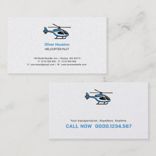 Tarjeta De Visita Helicóptero Piloto   Transporte