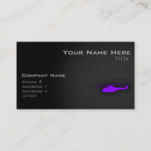 Tarjeta De Visita Helicóptero Violet Purple