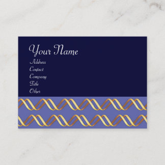 Tarjeta De Visita HELIX BIOTECH Gold Swirls En Azul