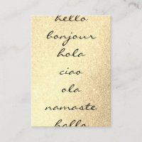 Hello Greetings Gold Glitter