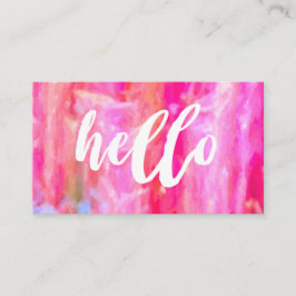 Tarjeta De Visita Hello Pink Abstract Artsy Beautiful