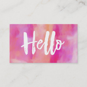Tarjeta De Visita Hello Pink Abstract Artsy Beautiful