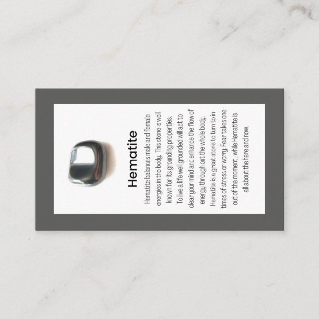 Tarjeta De Visita Hematita Pantalla De Joyas Quartz Crystal Signific (Anverso)