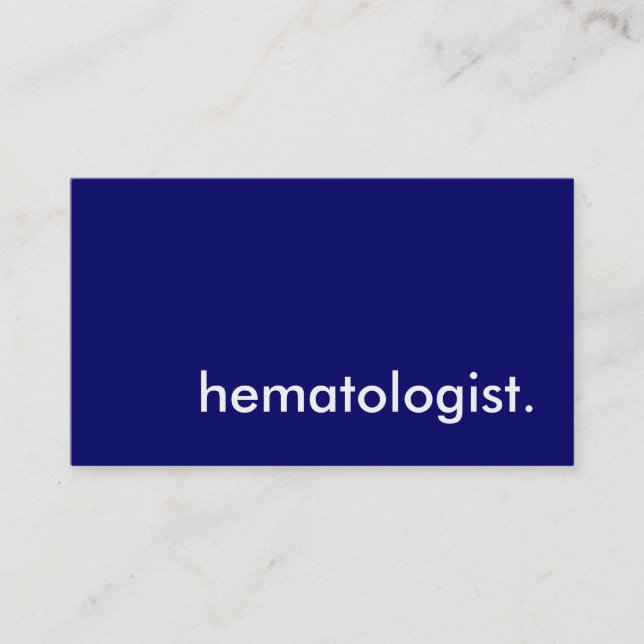 Tarjeta De Visita hematólogo. (Anverso)