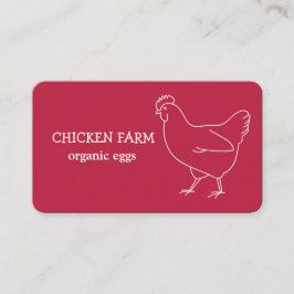 Tarjeta De Visita Hen Farmer Huevos Pollo Magenta