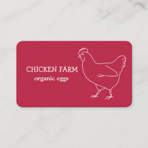 Tarjeta De Visita Hen Farmer Huevos Pollo Magenta