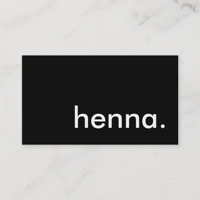 Tarjeta De Visita henna. (Anverso)