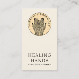 Tarjeta De Visita Henna Massage Healing Arts Hands Business Card
