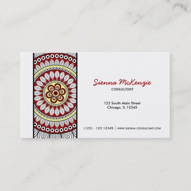 Tarjeta De Visita Henna Mehndi Consultor (Anverso)