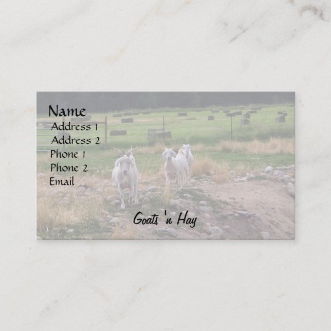 Tarjeta De Visita Heno de n de las cabras ' (Anverso)