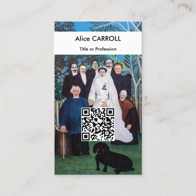 Tarjeta De Visita Henri Rousseau - La fiesta de la boda - Código QR (Anverso)