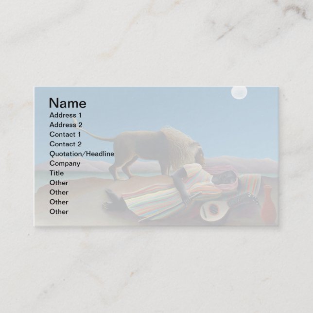 Tarjeta De Visita Henri Rousseau - La gitana durmiente (Anverso)