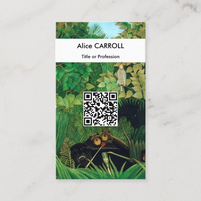 Tarjeta De Visita Henri Rousseau - The Merry Jesters - Código QR (Anverso)
